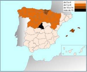 ministros por millon hab